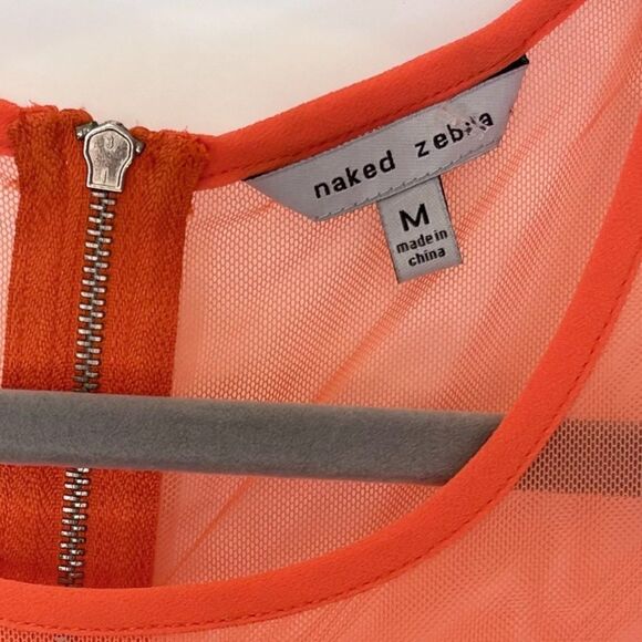 Naked Zebra Fringes Mesh Cropped Sleeveless Top.Size M - Picture 10 of 12